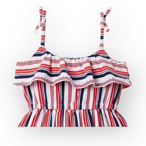 Janie and Jack Americana girls New Nautical sundress, Red, Blue, White- 6 - Picture 3 of 9